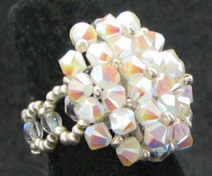 Ring met parelmoer en witte agaat (in kit)