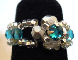 Ring in kit Lolita Strass Blauw Turkoois