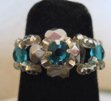 Ring in kit Lolita Strass Blauw Turkoois