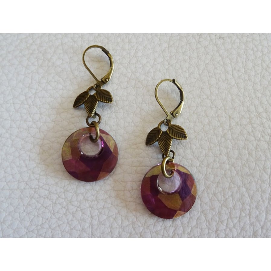 Boheemse Swarovski Lila Oorbellen
