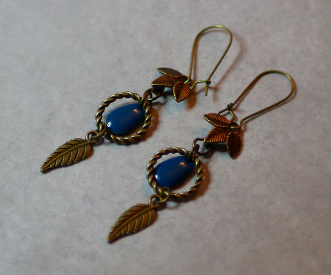 Oorbellen Boheems Blauw