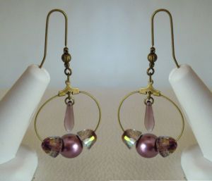 Creoolse oorbellen Kristal Lila schaduw