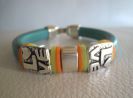 Leren armband Regaliz Turquoise Love 