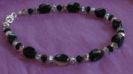 Armband Zwarte Agaten &amp; Swarovski kristal 