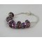 Zilveren armband met paarse parels en strass steentjes