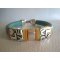 Leren armband Regaliz Turquoise Love 