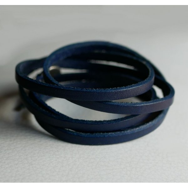 5-draads lederen riem marineblauw verstelbaar