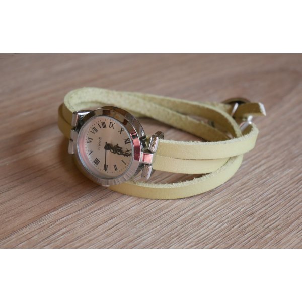 Leren armband Anijsgroen, drievoudig verstelbaar