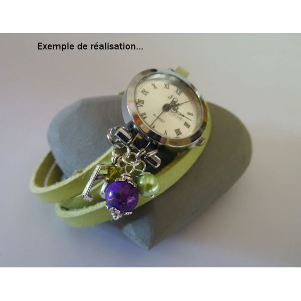 Leren armband Anijsgroen, drievoudig verstelbaar