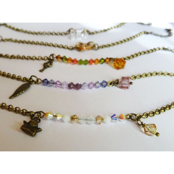 Fijne bronzen kettingarmband Driehoek 