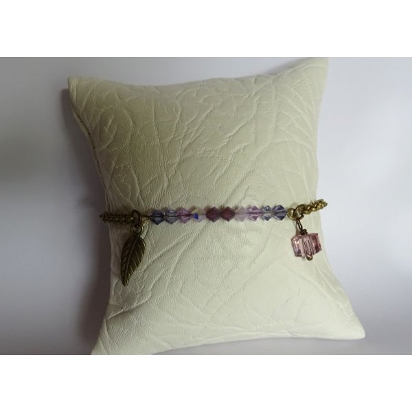 Dunne bronzen kettingarmband Violet