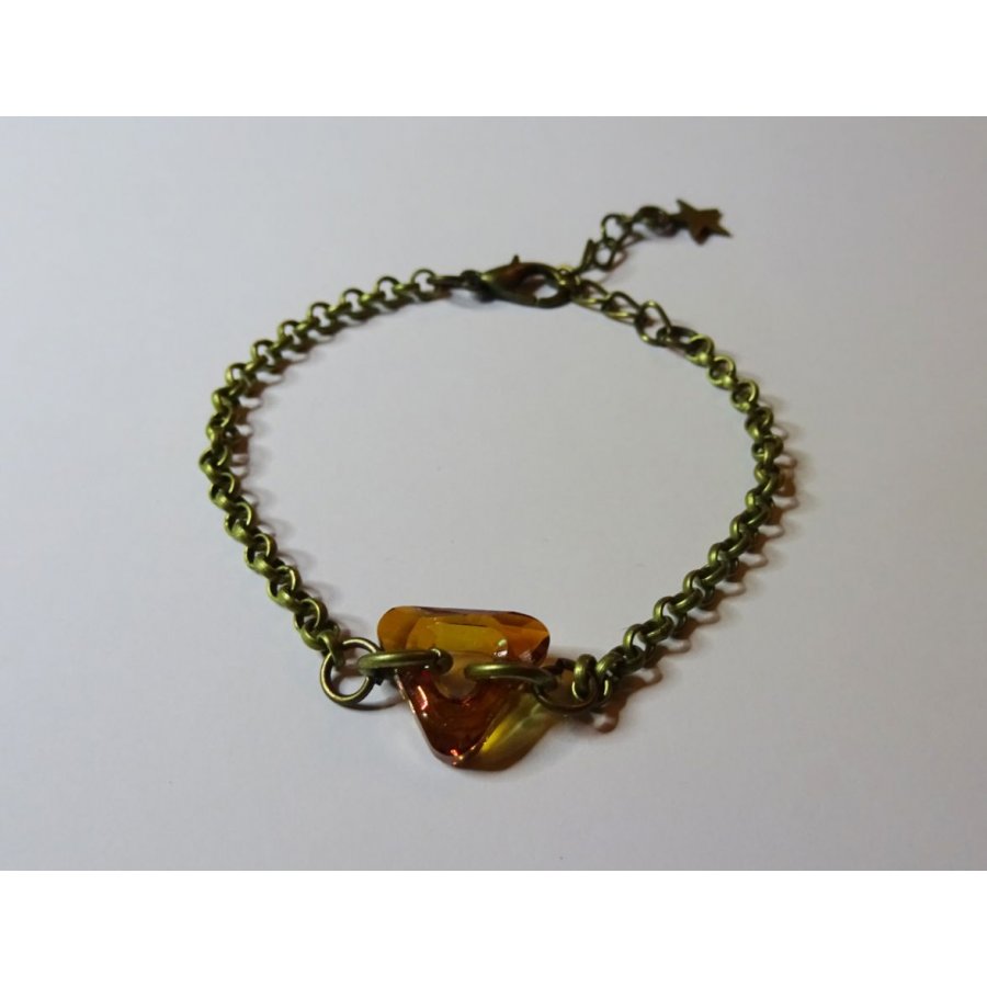 Fijne bronzen kettingarmband Driehoek 