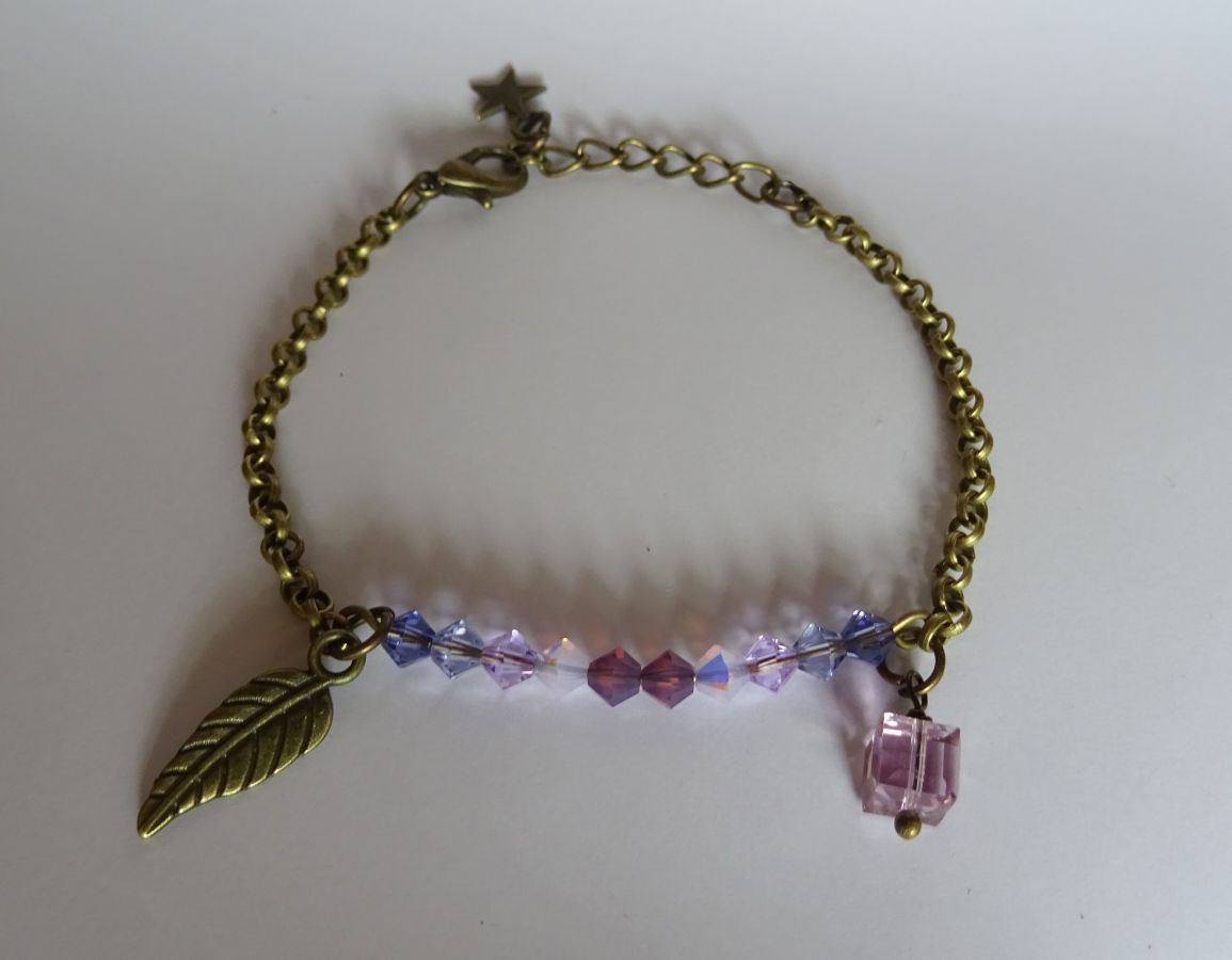 Dunne bronzen kettingarmband Violet