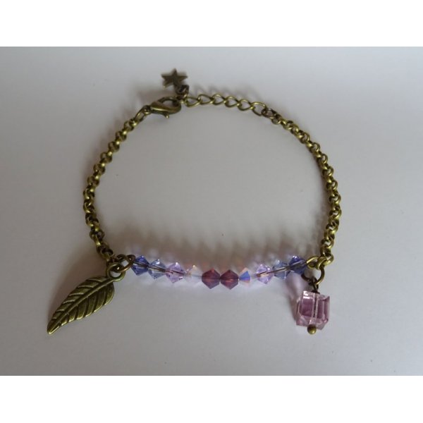 Dunne bronzen kettingarmband Violet