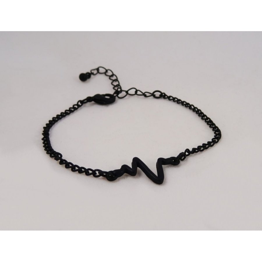 Dunne zwarte armband ontwerp Golven
