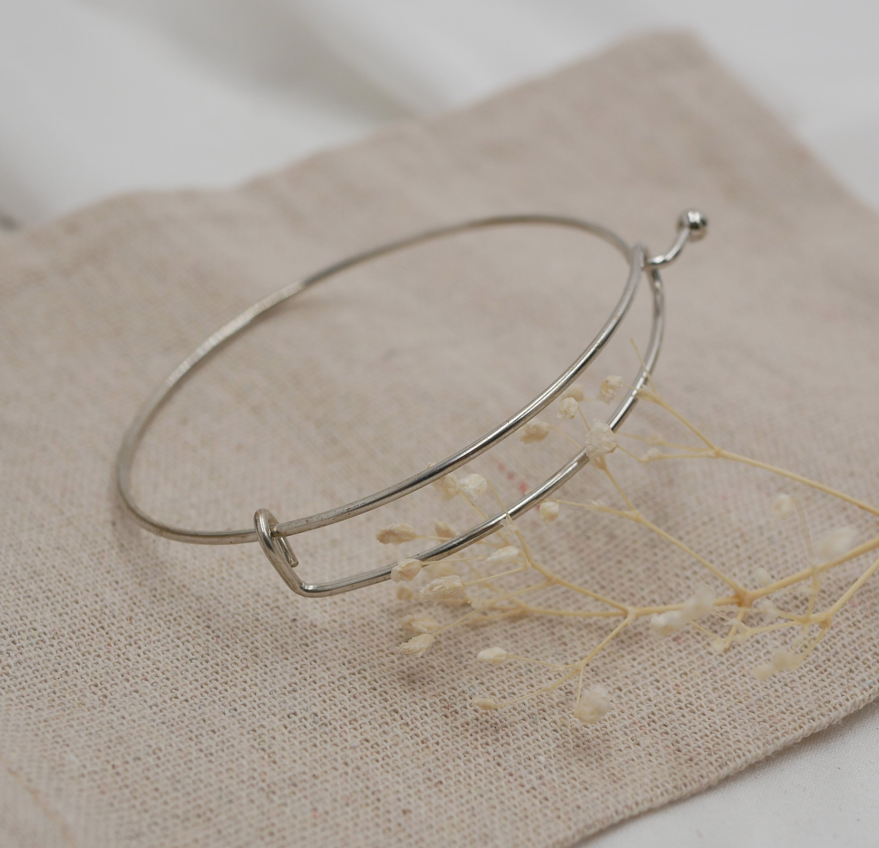 Bracelet jonc double coloris argent&eacute;