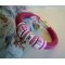 Regaliz leder en roze parel armband