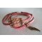 Saipan armband dubbele draai roze leer 