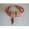 Saipan armband dubbele draai roze leer 