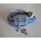 Saipan dubbele draai lederen armband blauw