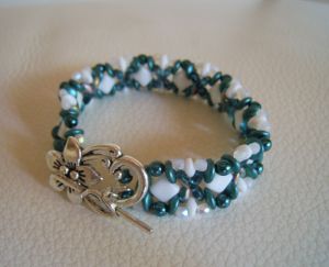 Zijdewitte Teal Armband