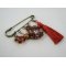 Andros Hyacint Broche met Paprika Pompon