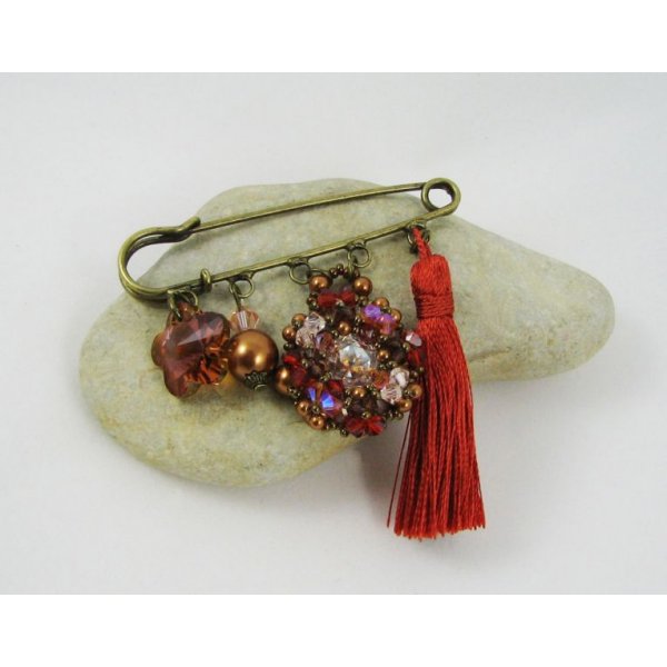 Andros Hyacint Broche met Paprika Pompon