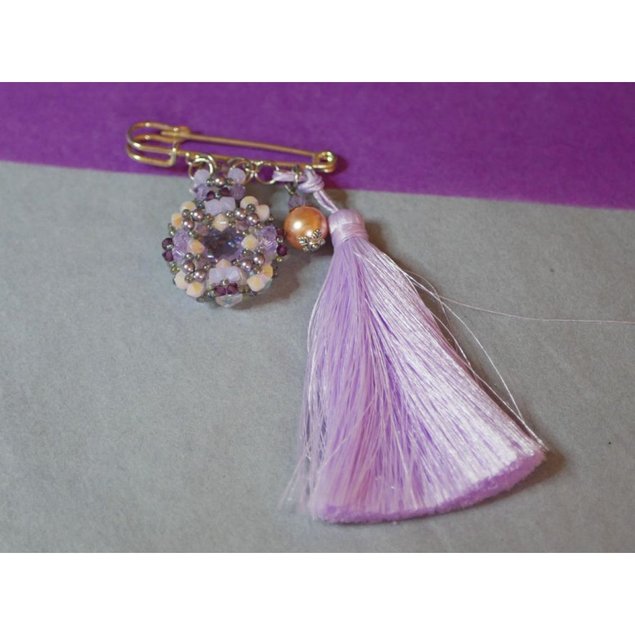 Andros Paarse Pompon Broche