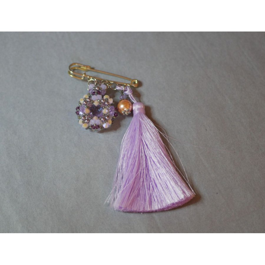 Andros Paarse Pompon Broche