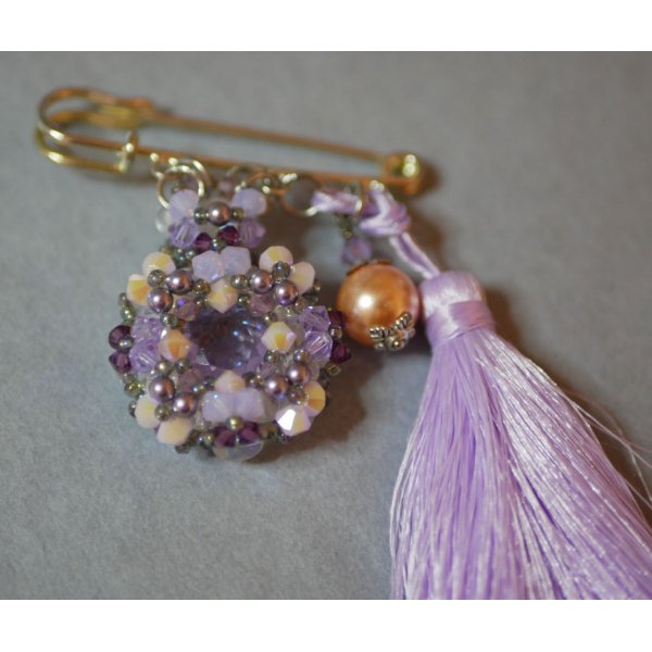 Andros Paarse Pompon Broche