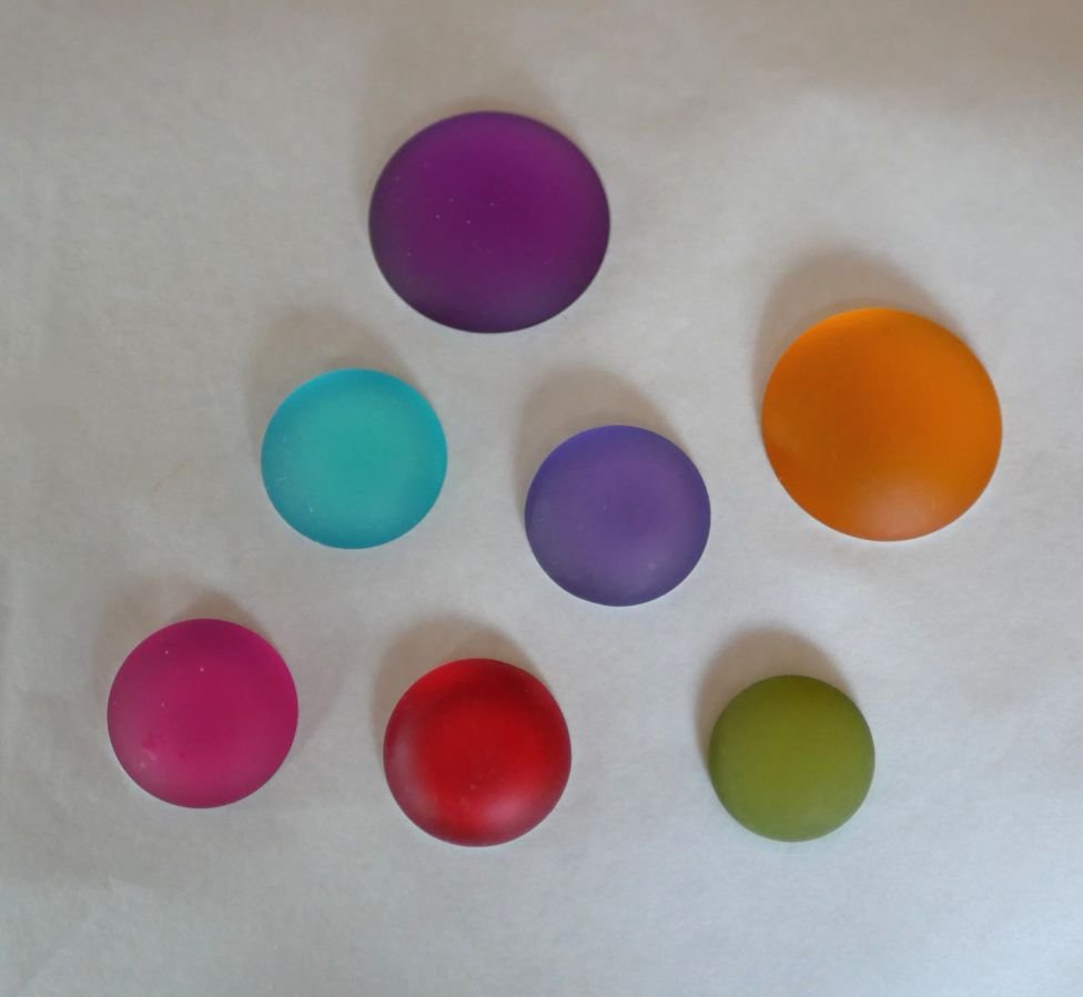 Cabochon Luna Zacht roze fuchsia diameter 18mm