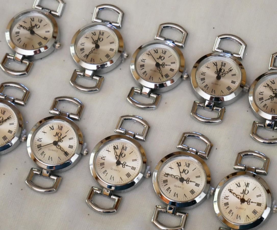 Vintage stijl zilveren wijzerplaat