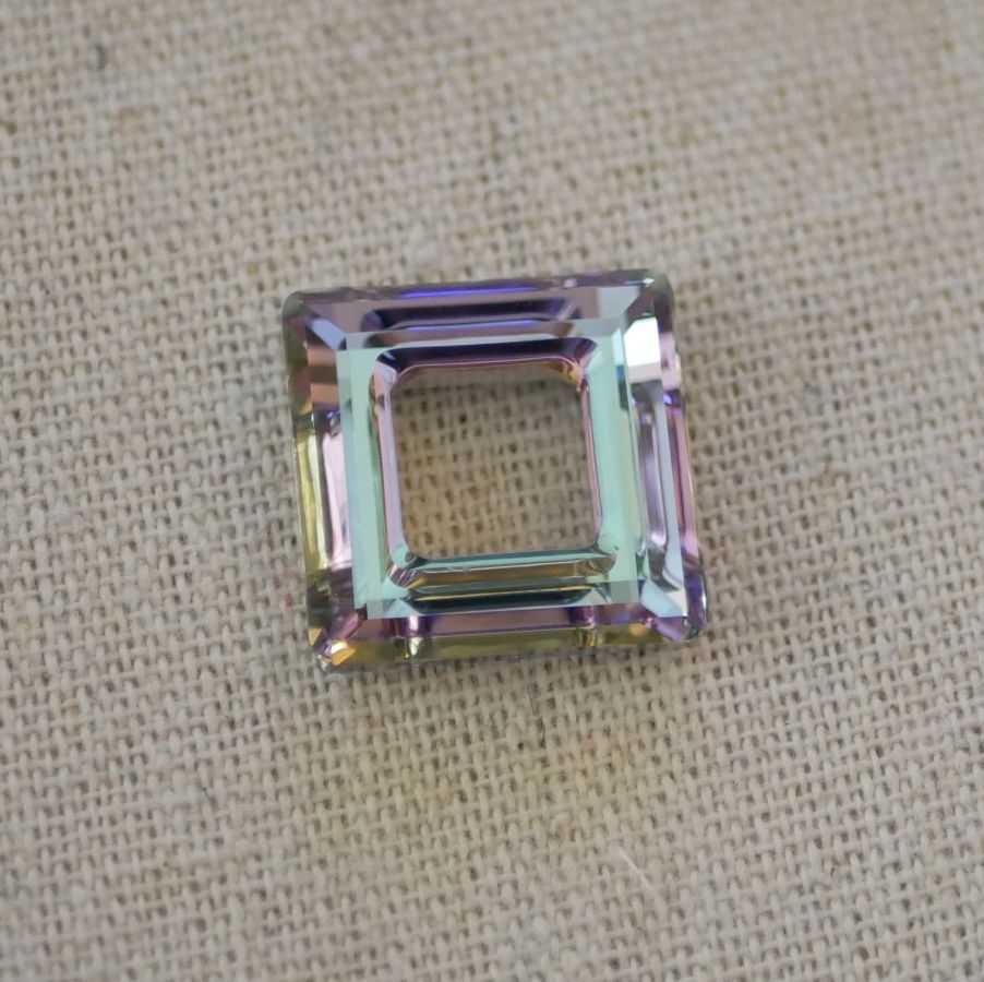 Vierkant 4439 20mm glas in lood lichtroze &amp; hemelsblauw