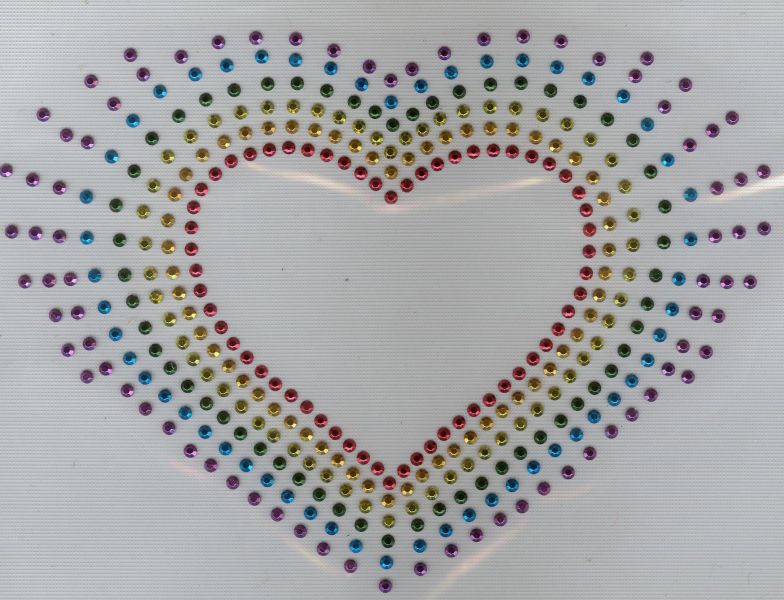 Veelkleurig strass hart