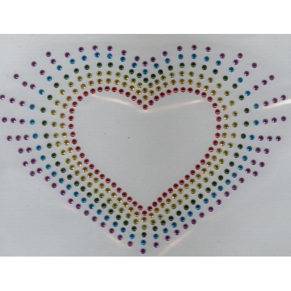 Veelkleurig strass hart