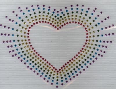 Veelkleurig strass hart