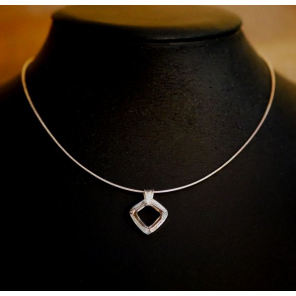 Zilveren halsketting hanger Swarovski Cosmic Square