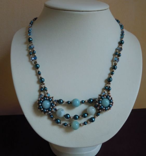 Collier en kit Twinétoile Amazonite en Twin beads