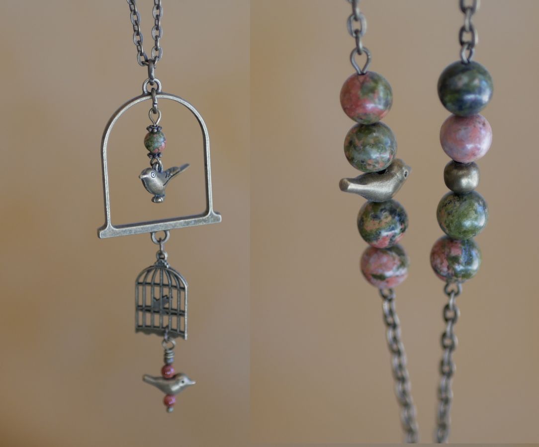 Ketting met lange vogelhanger
