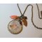 Cabochon hanger ketting met gourmet muffin en pailletten