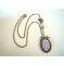 Halsketting hanger cabochon Vogels Blauw mauve