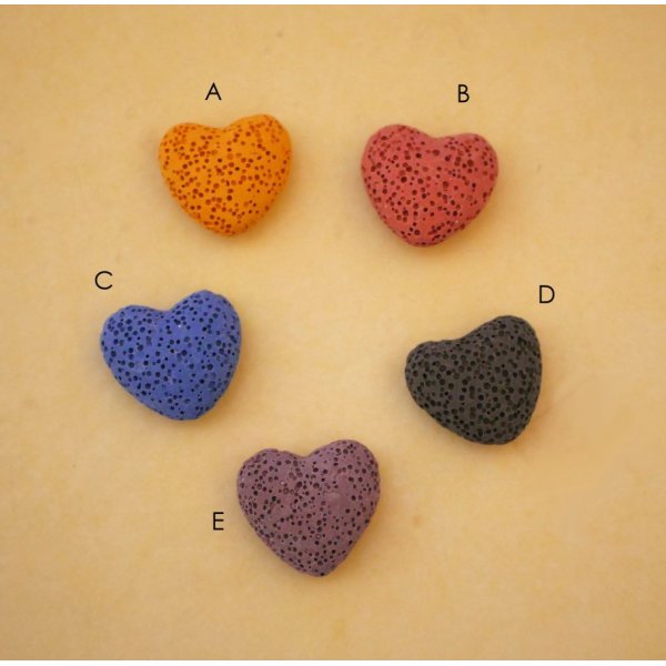 Kettinghanger Hartendoos met lavasteen kleur naar keuze Valentijnscadeau