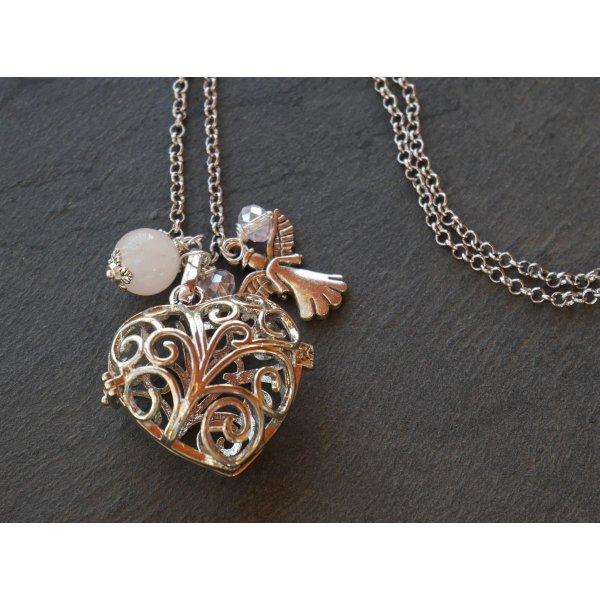 Kettinghanger Hartendoos met lavasteen kleur naar keuze Valentijnscadeau