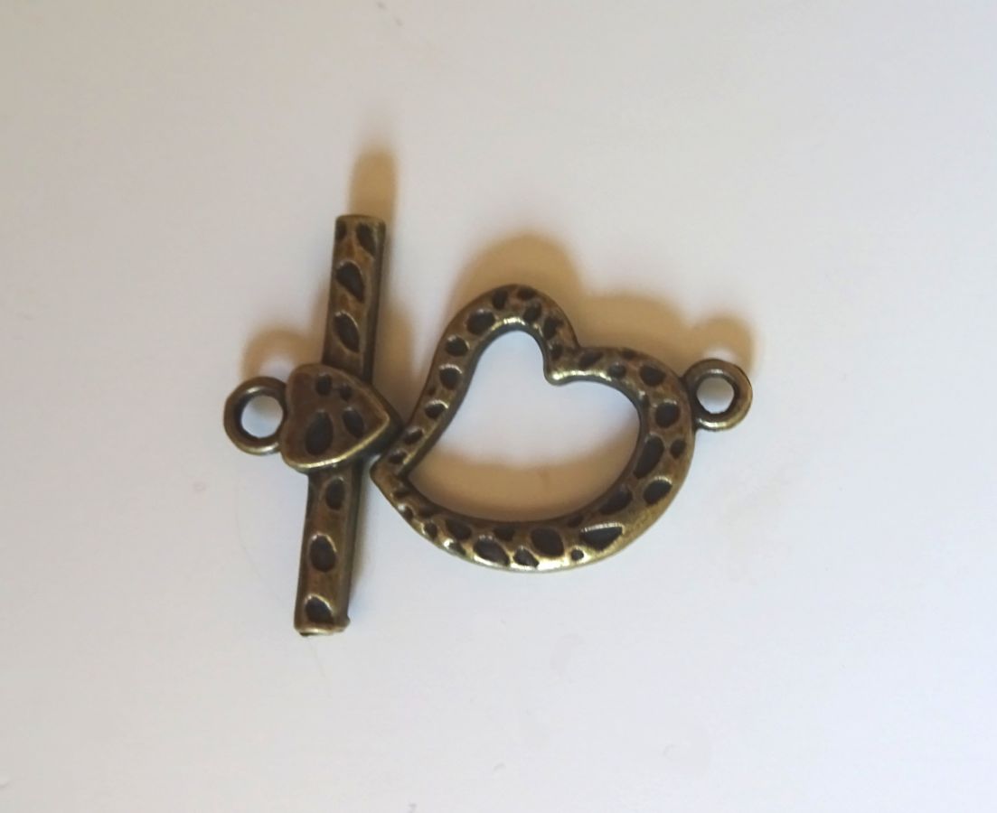 21 mm Bronzen hart T-sluiting
