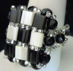 Vierkante ring kit Tila Zwart &amp; wit