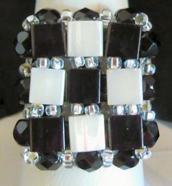 Vierkante ring kit Tila Zwart &amp; wit