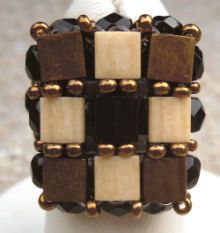 Vierkante ring kit Tila Zwart goud