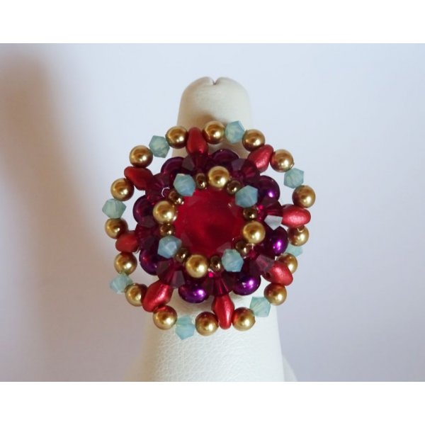 Kit bague H&eacute;lios rouge rubis