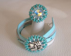 Livelove ring kit zilver turkoois