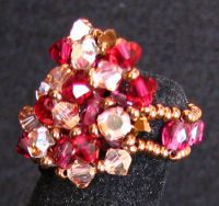 Kit bague  perles et strass Addison rubis